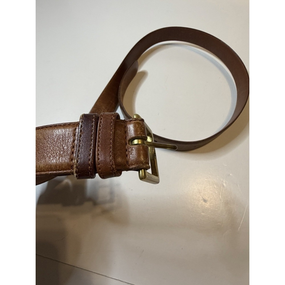 Vintage Coach Men's Belt 80's Brown Leather Size 38/95 British Tan 7600 USA